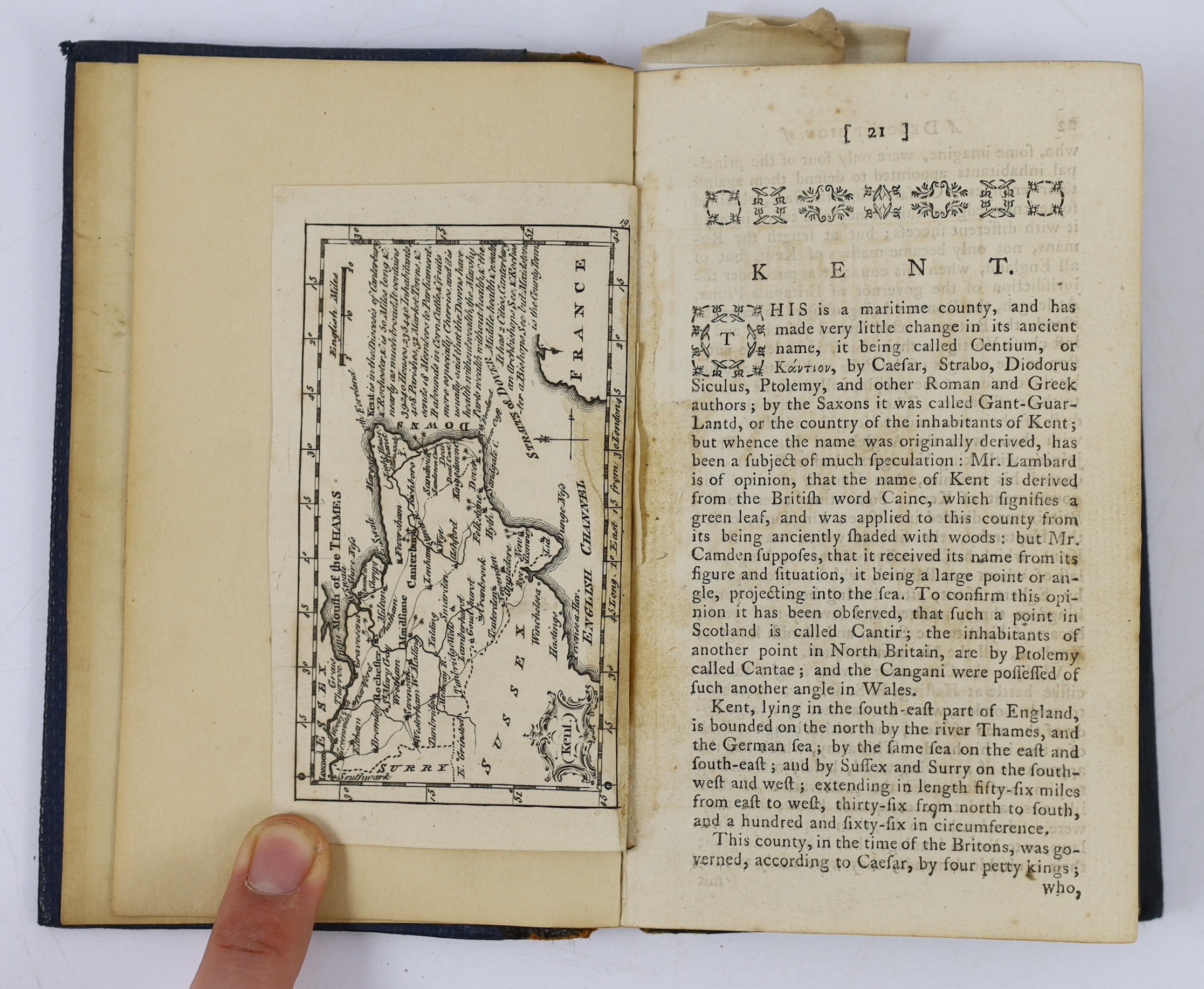 Kilburne, Richard - A Topographie, or Survey of the County of Kent...portrait frontis., headpiece decorations; old panelled calf. 1659; Philpott, Thomas - Villare Cantianum: or Kent Surveyed and Illustrated..... to which